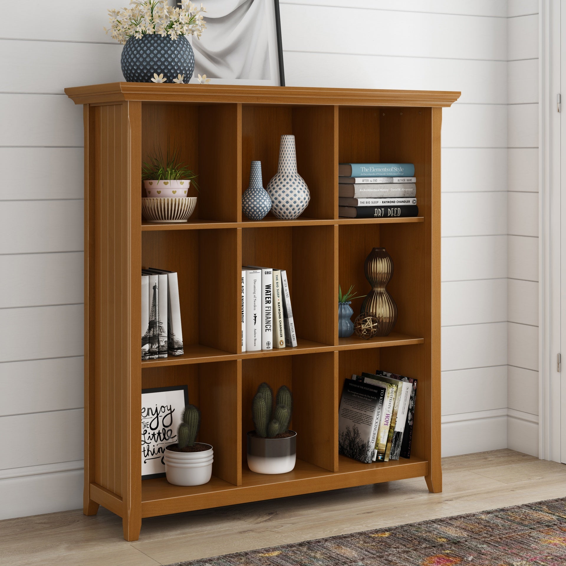 Acadian - 9 Cube Bookcase and Storage Unit - Light Golden Brown