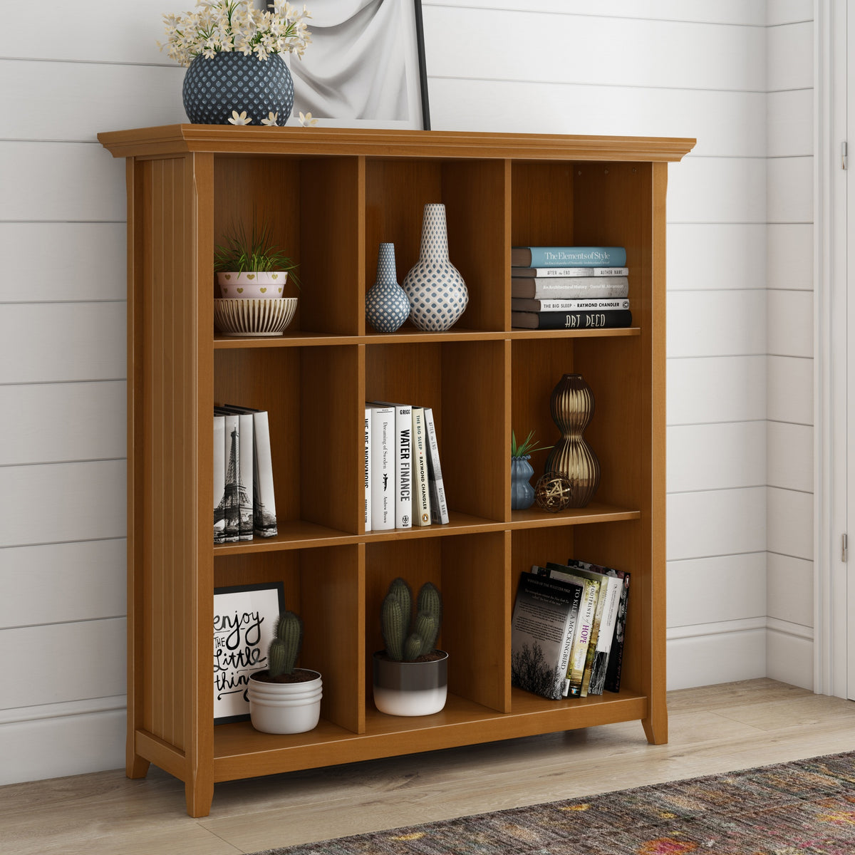 Acadian - 9 Cube Bookcase and Storage Unit - Light Golden Brown
