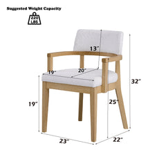 Kasem 5 pieces Oak Finish Round Dining Table w/Matching Chair Dining Room Set