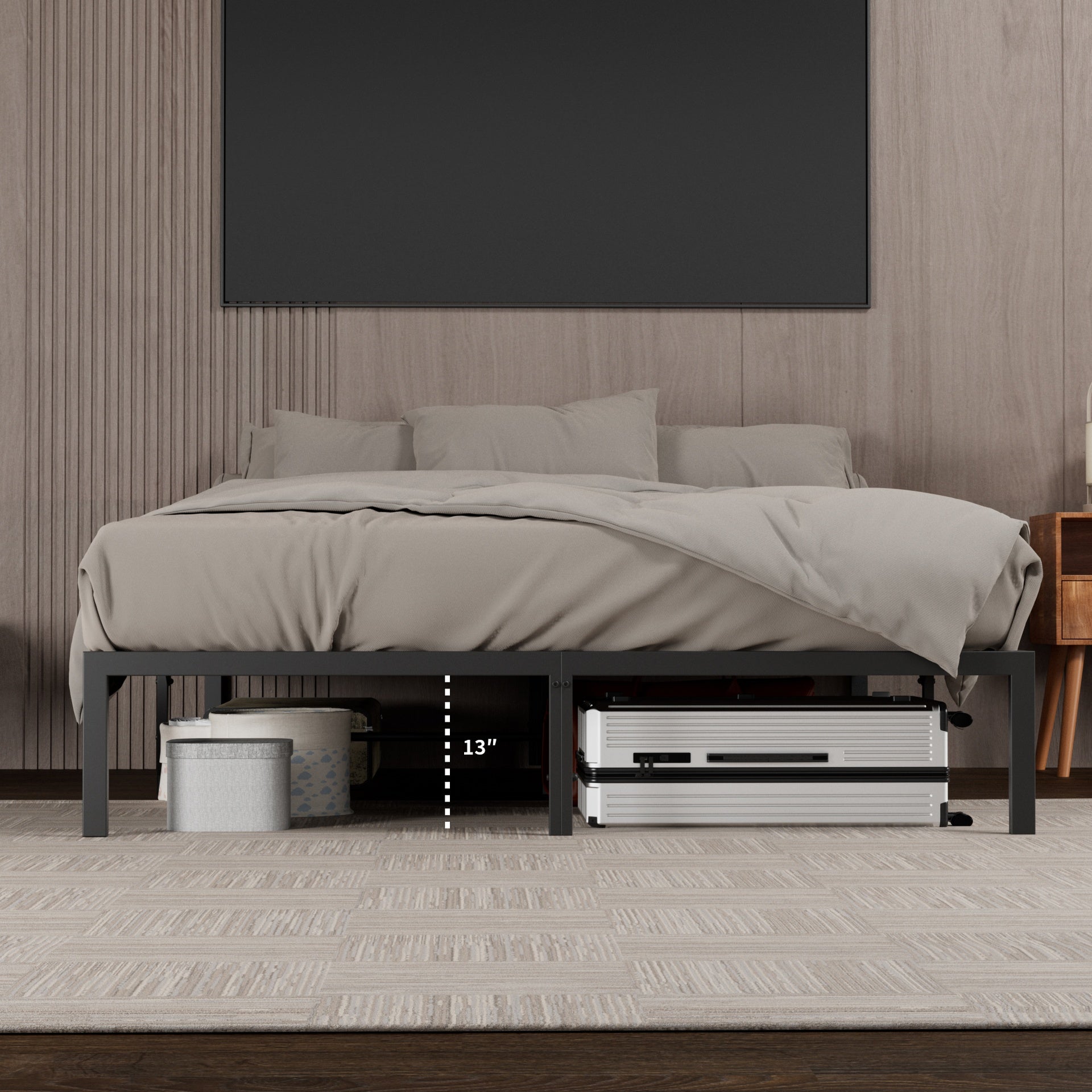 Metal Platform Bed frame ,Sturdy Metal Frame, No Box Spring Needed(Full)