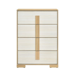 Contemporary Natural and White Finish 4-Drawer Storage Chest Wooden Bedroom Furniture 1pc