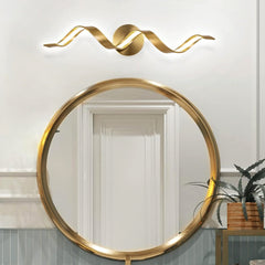Gold Bathroom Light Fixtures, 24 inch Spiral Design Modern LED Bathroom Vanity Lights Over Mirror, Wall Light Fixtures for Living Room --GOLD