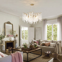 10-Light Chandelier Grape Crystal Ceiling Lamp, 10-Lights Modern Farmhouse Ceiling Ceiling Hanging Light Fixture , for Dining Room, Kitchen Island--NO INCLUDED BULBS--GOLD