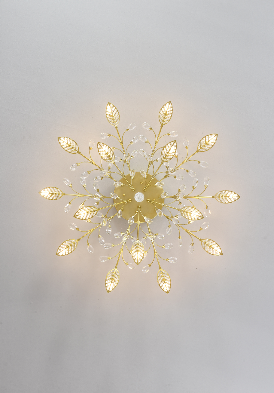 15-Light Chandelier Crystal Ceiling Lamp, 15-Lights Modern Farmhouse Ceiling Ceiling Hanging Light Fixture Over Table, for Dining Room, Kitchen Island--NO INCLUDED BULBS--GOLD