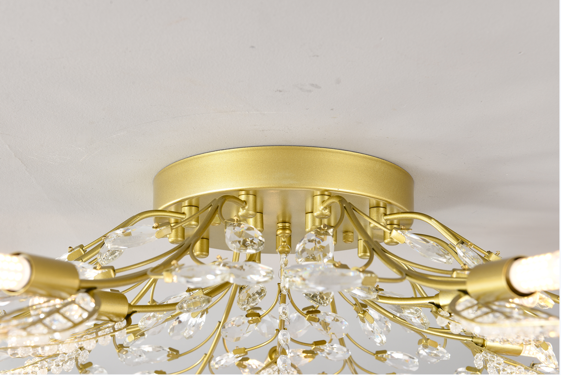 15-Light Chandelier Crystal Ceiling Lamp, 15-Lights Modern Farmhouse Ceiling Ceiling Hanging Light Fixture Over Table, for Dining Room, Kitchen Island--NO INCLUDED BULBS--GOLD