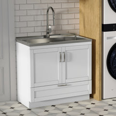 Reed All-In-One 36-inch Laundry Utility Sink and Cabinet