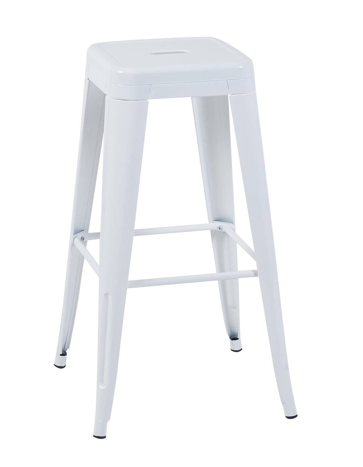 30 Inch Counter Height Stool, Backless Metal Bar Stools Set of 4, Non-Stackable, Detachable & Easy Assembly, Space-Saving Design for Kitchen Island/Bar/Café/Dining Room (White)