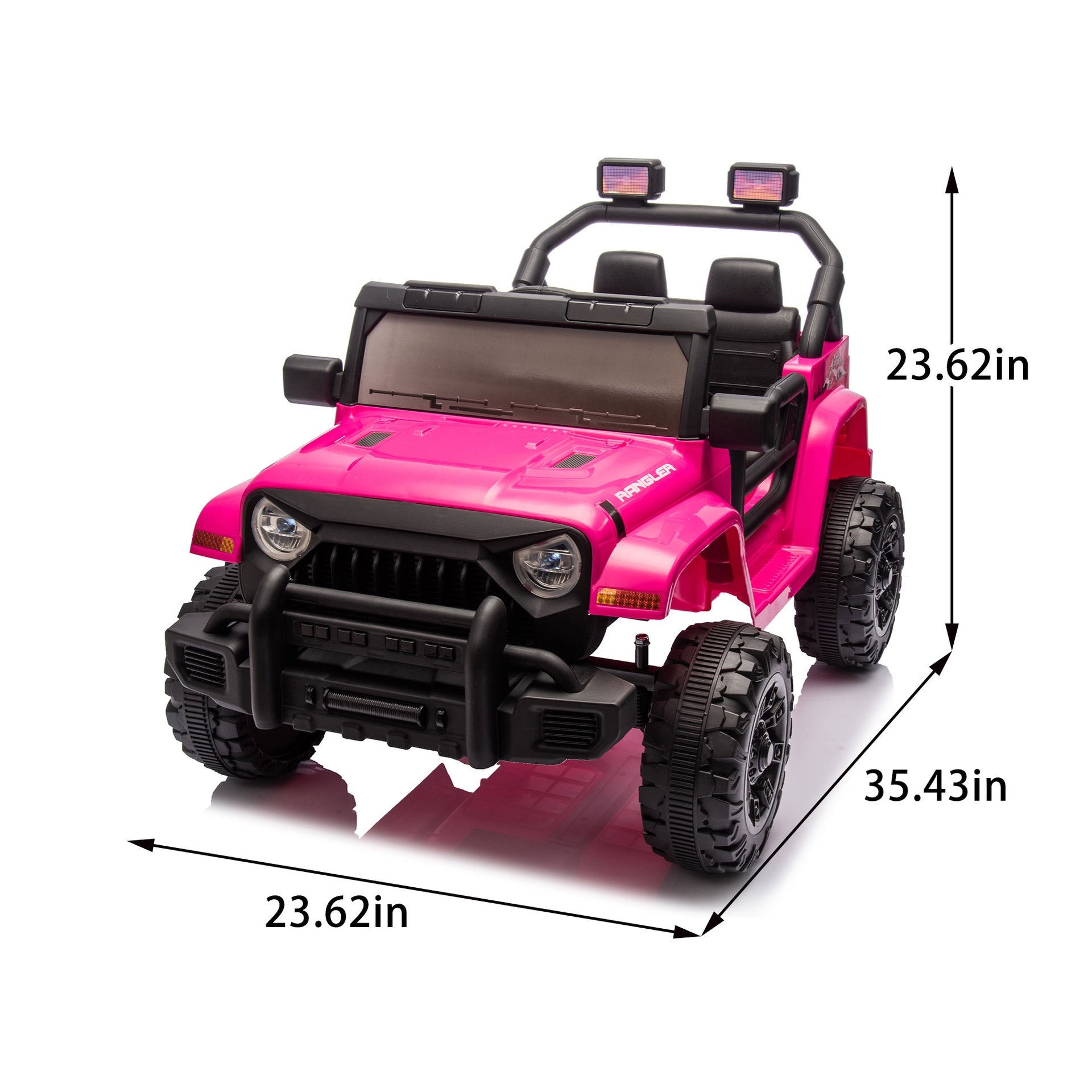 12V Kids Ride On Electric Car W/Parents Control,Dual drive, Four-wheel Suspension,With music,Bluetooth,MP3,USB,with headlights, steering wheel quick release,Slow start for Kids Aged 2-4.