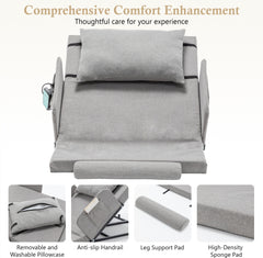 Electric Adjustable Bed Backrest with Safety Rails - 300 lbs Capacity, 4-68° Lift Range, Machine Washable Cover - Ideal for Elderly, Pregnancy, Patient Care & Mobility Assistance