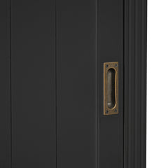 83.4"Tall Bookshelf with with 3 pieces LED Lighting, Modern Bookcase with Sliding Doors and Open Shelves,Storage Bookshelf for Living Room,Home Office,Black