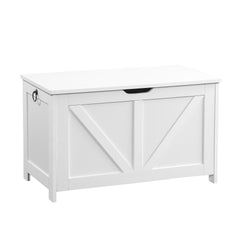 Storage Chest,Storage Bench,Retro Toy Box Organizer ,Entryway Storage Bench with 2 Hinges,Easy Assembly,White