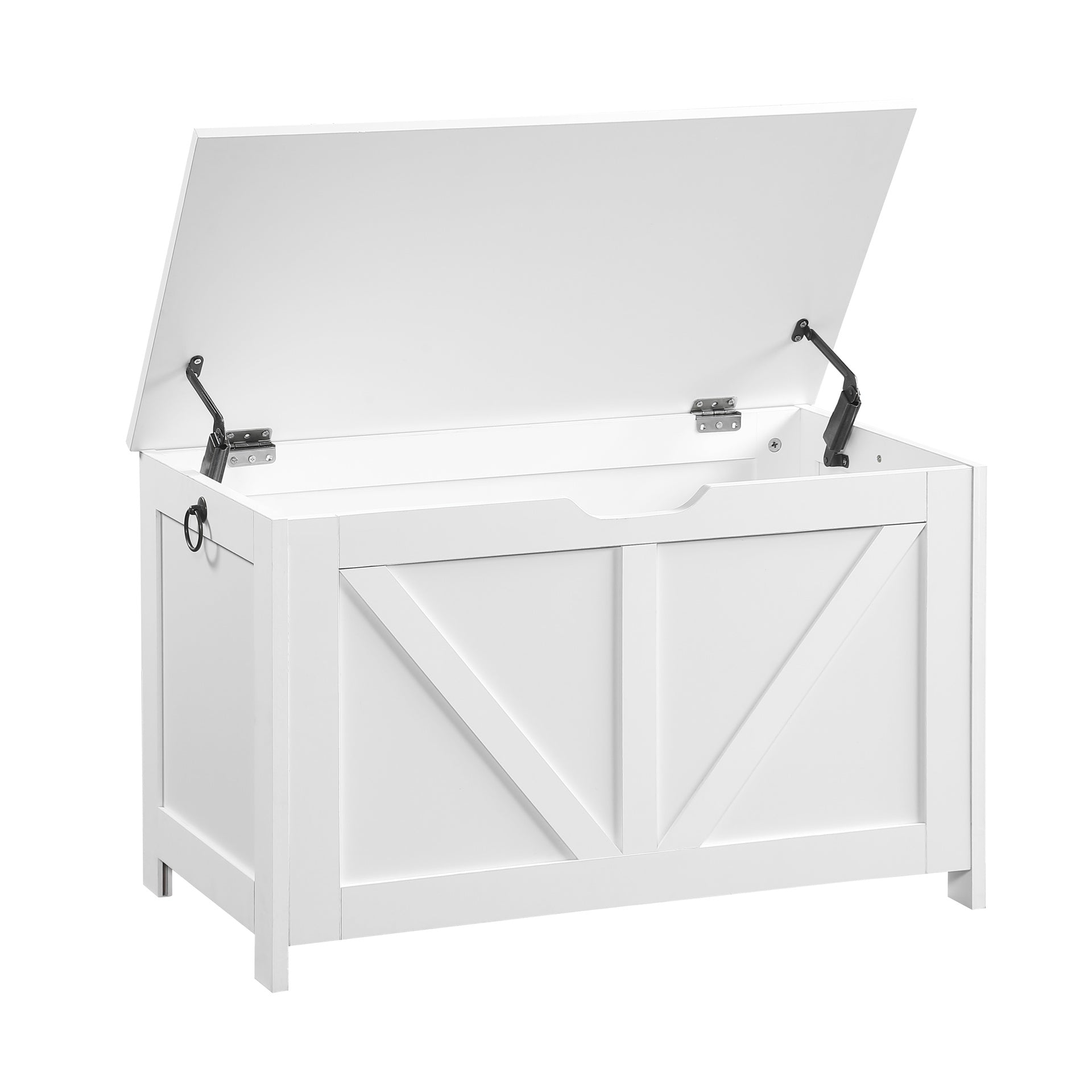 Storage Chest,Storage Bench,Retro Toy Box Organizer ,Entryway Storage Bench with 2 Hinges,Easy Assembly,White