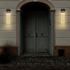 18"(H) 1-pack 12W Modern Outdoor Wall Light Fixture, Weatherproof LED Wall Sconce with Bubble Crystal, Black Finish, Up and Down Lighting for Porch, Patio, and Garden