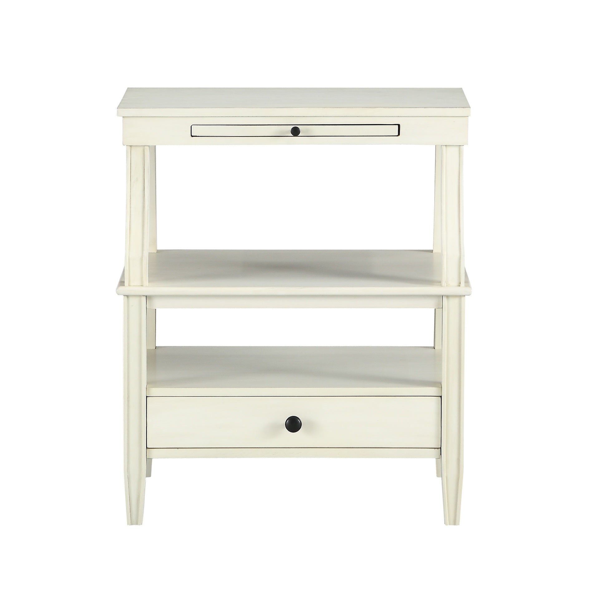 Newland Antique White Storage Nightstand