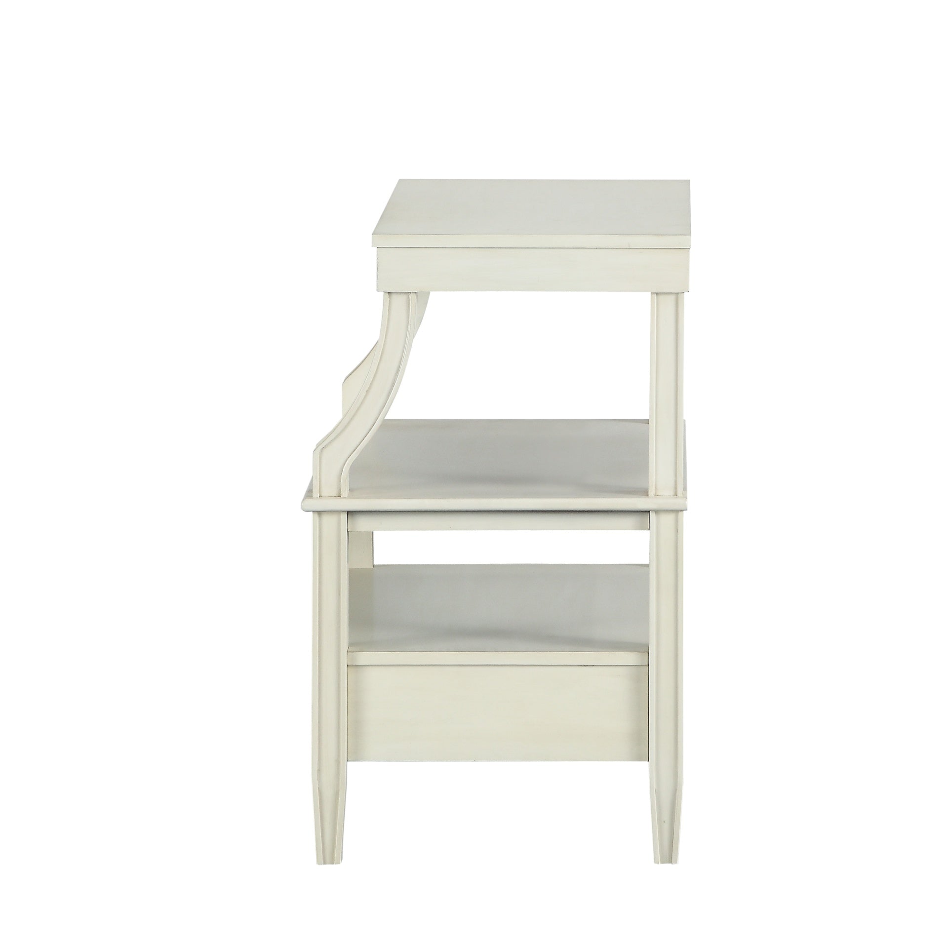 Newland Antique White Storage Nightstand