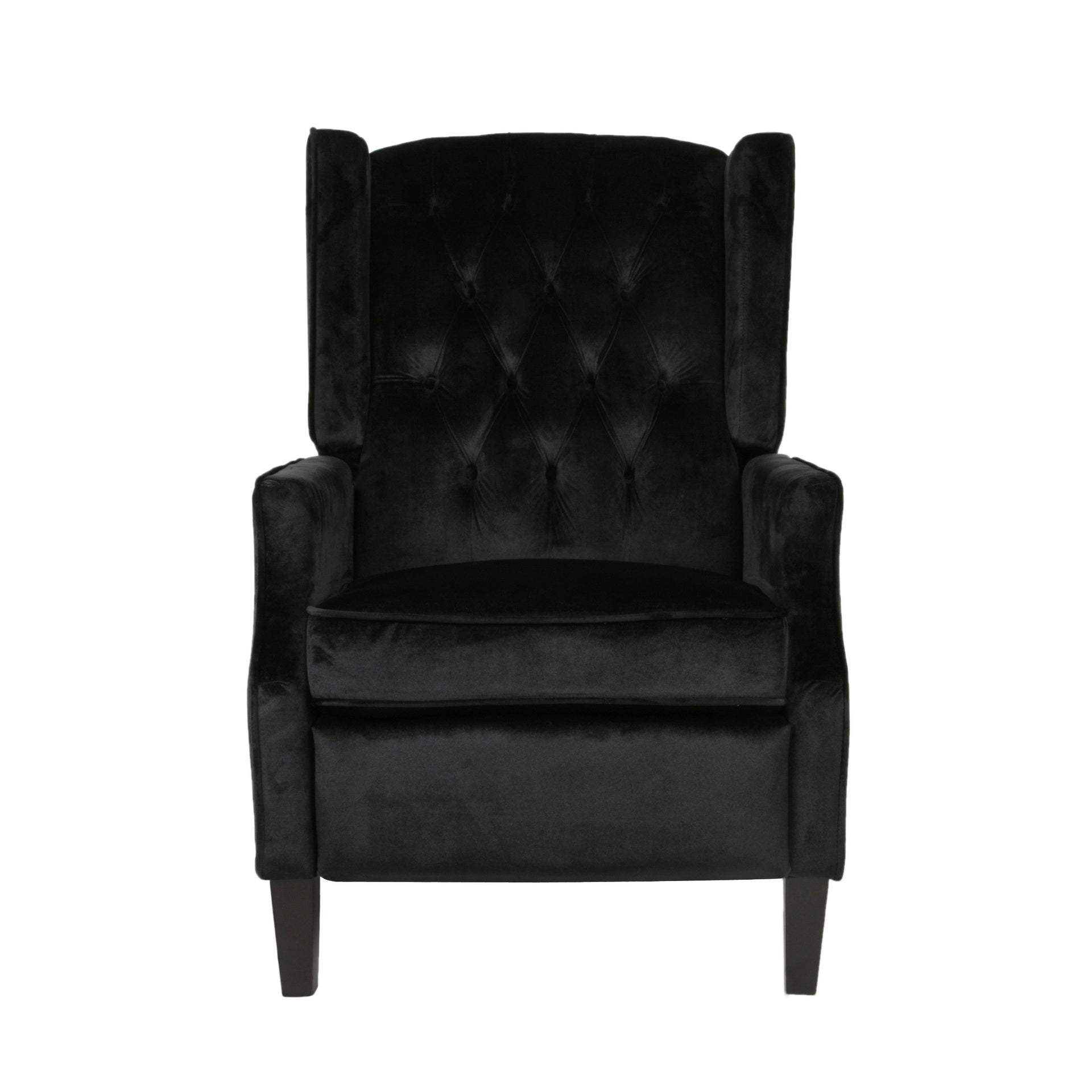 Pushback Recliner Chair, Fabric Armchair Push Back Recliner with Rivet Decoration, Mid Century Wingback Accent Chair for Living Room, Bedroom