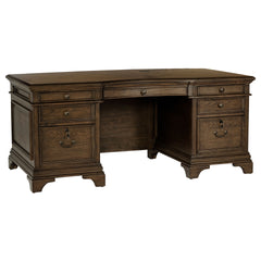 Stigham Burnished Oak 7-drawer Executive Desk