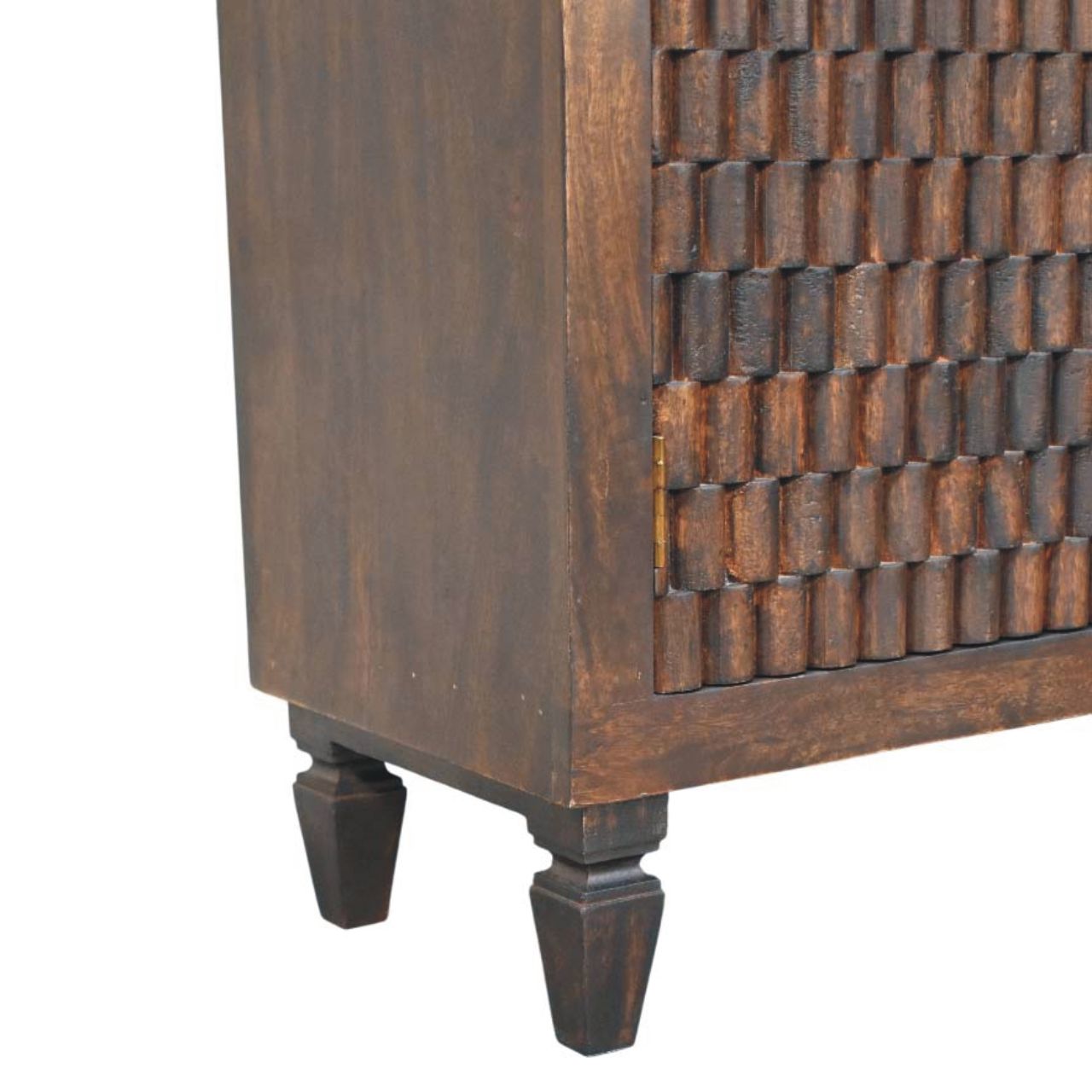 Solid Wood Vesta Textured Sideboard,3D texture, 2-Drawers