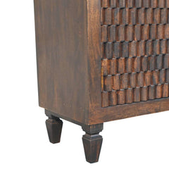 Solid Wood Vesta Textured Sideboard,3D texture, 2-Drawers