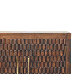 Solid Wood Vesta Textured Sideboard,3D texture, 2-Drawers
