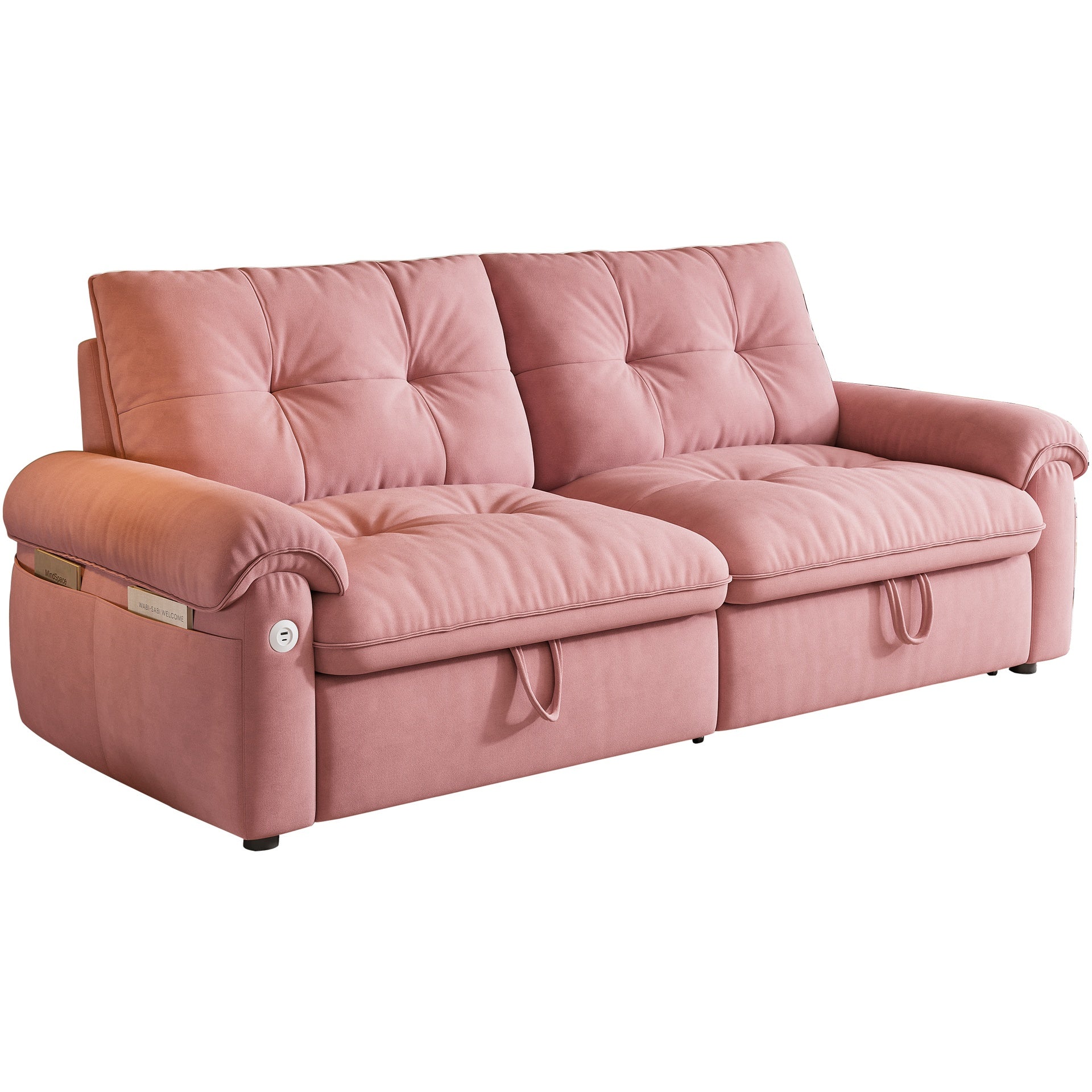 W3820S00026, a 77-inch convertible sofa bed, and a 2-in-1 piece suitable for both sitting and lying. Made of cloud-like fabric, it is applicable to living rooms, bedrooms and apart