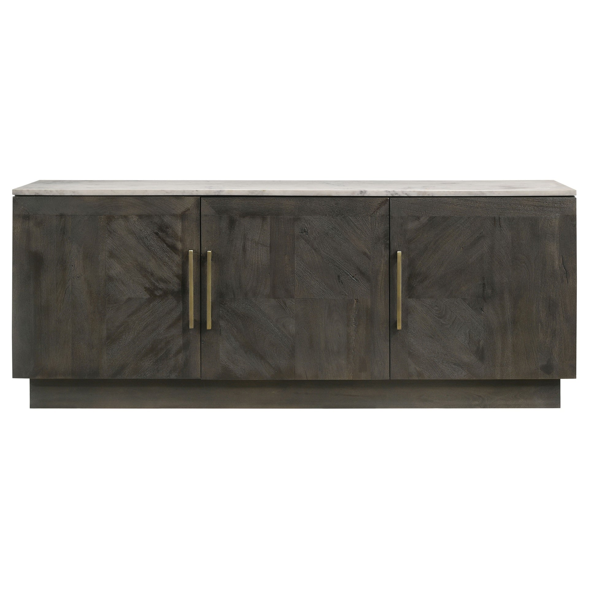 Metzger Tobacco Grey 3-door Marble Top Sideboard Buffet