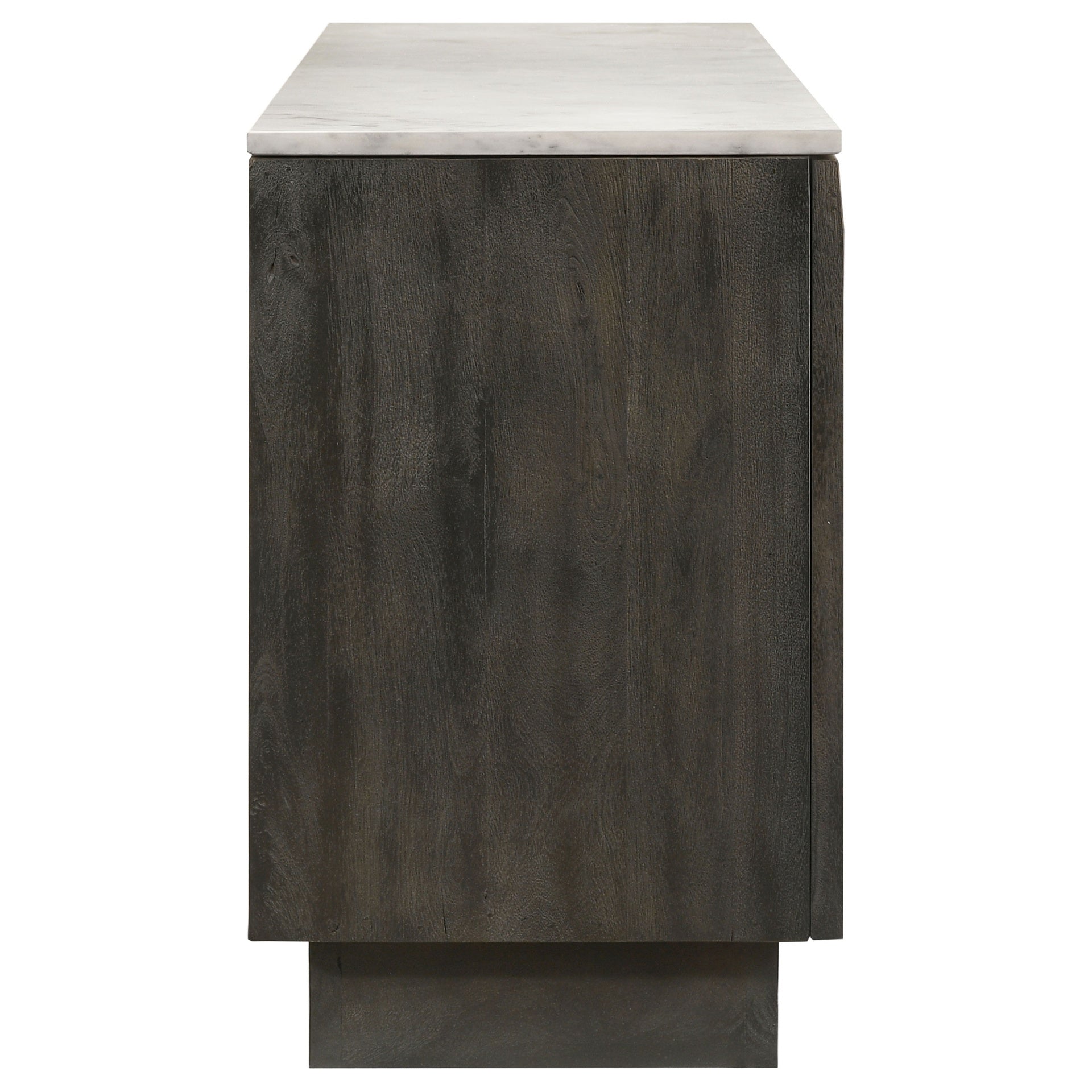 Metzger Tobacco Grey 3-door Marble Top Sideboard Buffet