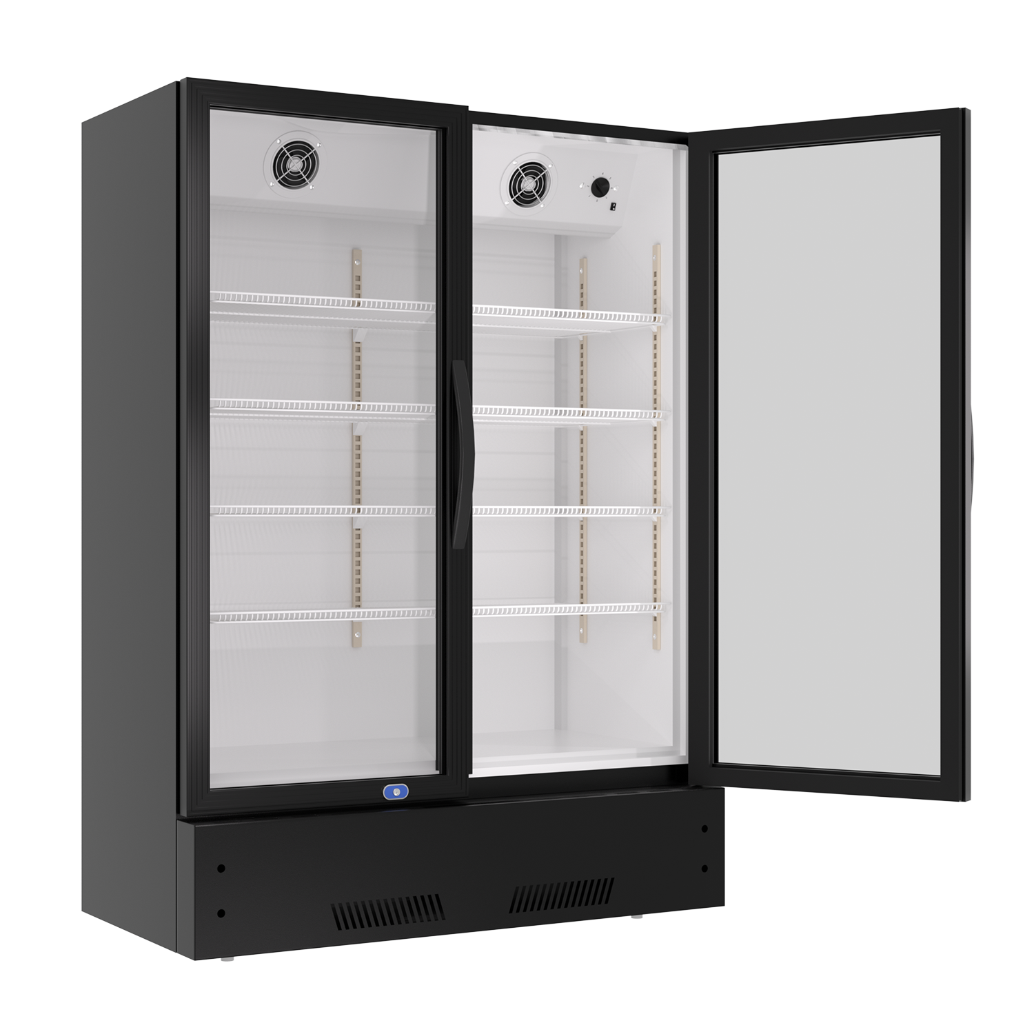 Commercial Display Refrigerator, Upright Swing Glass Door Merchandiser Fridge with LED Lightning, Reach-in Beverage Cooler for Shop Restaurant, ETL Approved, 17.1 Cu. Ft, Black