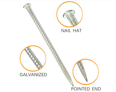 0.4 in. x 12 in. Silver Steel Rebar Ground Pins (8 Pack) - Heavy Duty Landscaping Anchors for Weed Barrier, Netting & Erosion Control