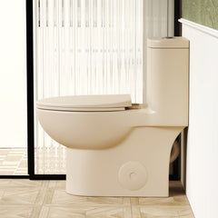 1.1/1.6 GPF Tornado Flush One-Piece Toilet with Comfort Chair Seat ADA Height 17",Powerful & Quiet Dual Flush Modern Toilet,Siphonic S-trap 12",Rimless Bowl with Soft Closing Seat, khaki
2KK-006