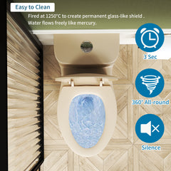 1.1/1.6 GPF Tornado Flush One-Piece Toilet with Comfort Chair Seat ADA Height 17",Powerful & Quiet Dual Flush Modern Toilet,Siphonic S-trap 12",Rimless Bowl with Soft Closing Seat, khaki
2KK-006
