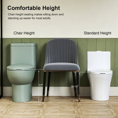 1.1/1.6 GPF Tornado Flush One-Piece Toilet with Comfort Chair Seat ADA Height 17",Powerful & Quiet Dual Flush Modern Toilet,Siphonic S-trap 12",Rimless Bowl with Soft Closing Seat,Green
 2GN-006