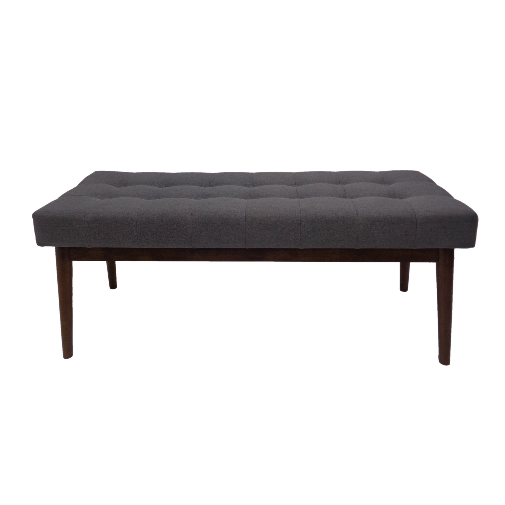 Mid-Century Ottoman for for Entryway Dining Room Living Room Bedroom End of Bed, Upholstered Fabric Design with Button-Tufted Detail
