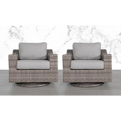 Elegant Fully Assembled Swivel Patio Chair with Luxurious Cushions – Perfect for Outdoor Relaxation