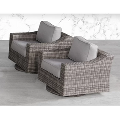 Elegant Fully Assembled Swivel Patio Chair with Luxurious Cushions – Perfect for Outdoor Relaxation