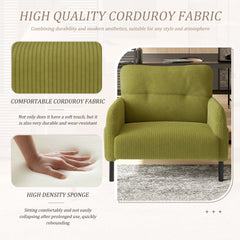 UNITED WE WIN corduroy fabric, comfortable monochrome single person wide seat chair, suitable for living rooms and bedrooms