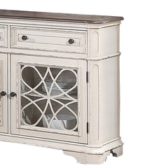 Traditional Style Antique White Finish 1pc Server Drawers Storage Cabinet Wooden Furniture Dining Room Furniture