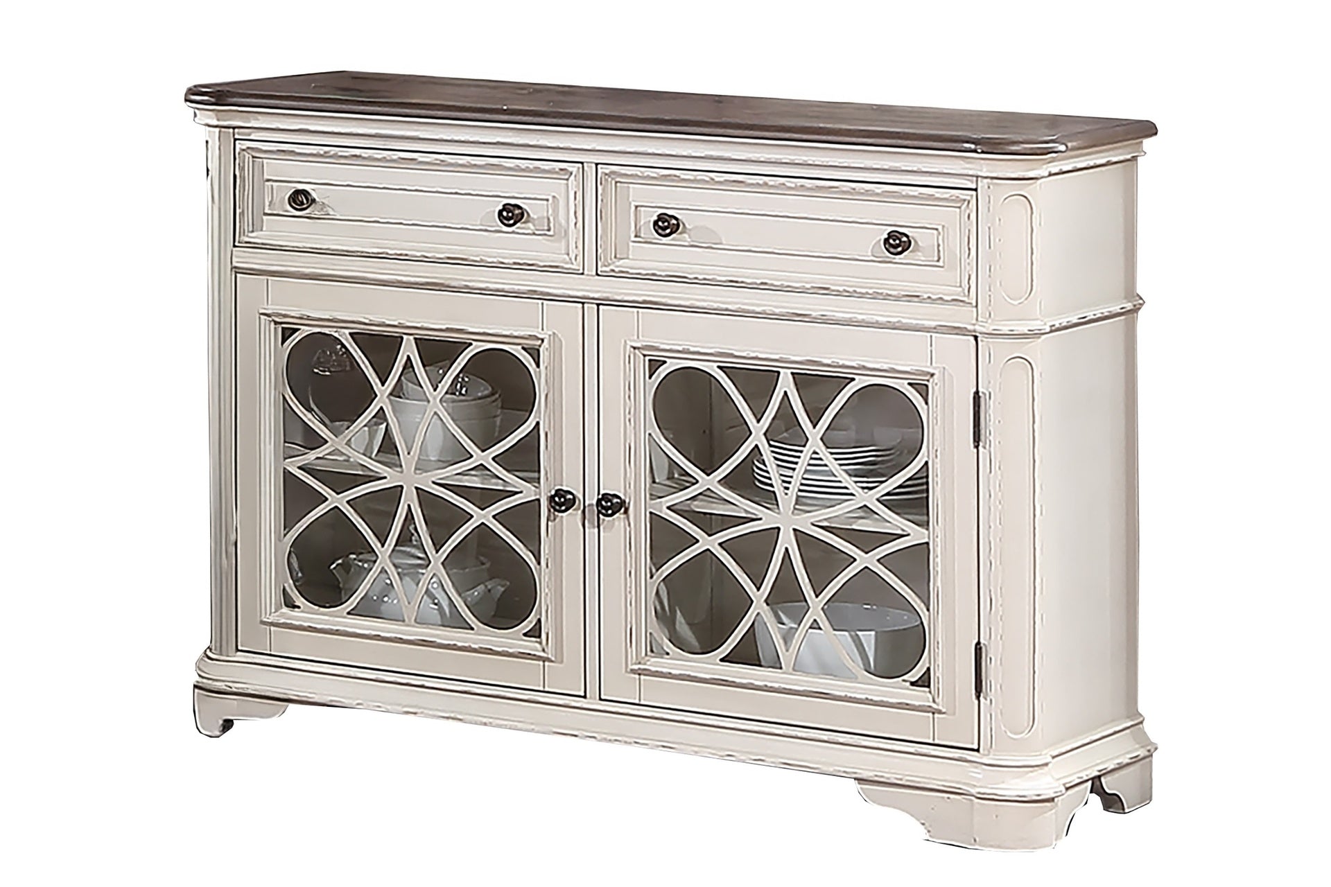 Traditional Style Antique White Finish 1pc Server Drawers Storage Cabinet Wooden Furniture Dining Room Furniture