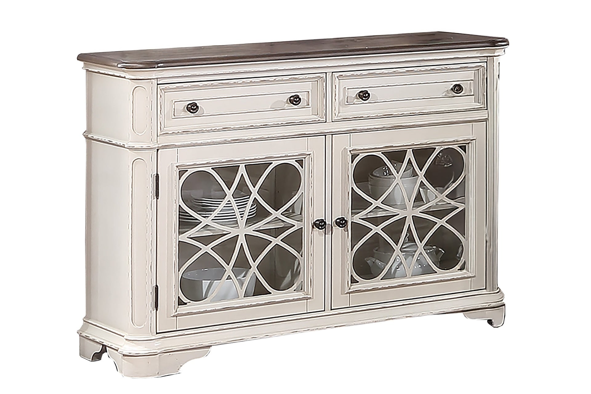 Traditional Style Antique White Finish 1pc Server Drawers Storage Cabinet Wooden Furniture Dining Room Furniture