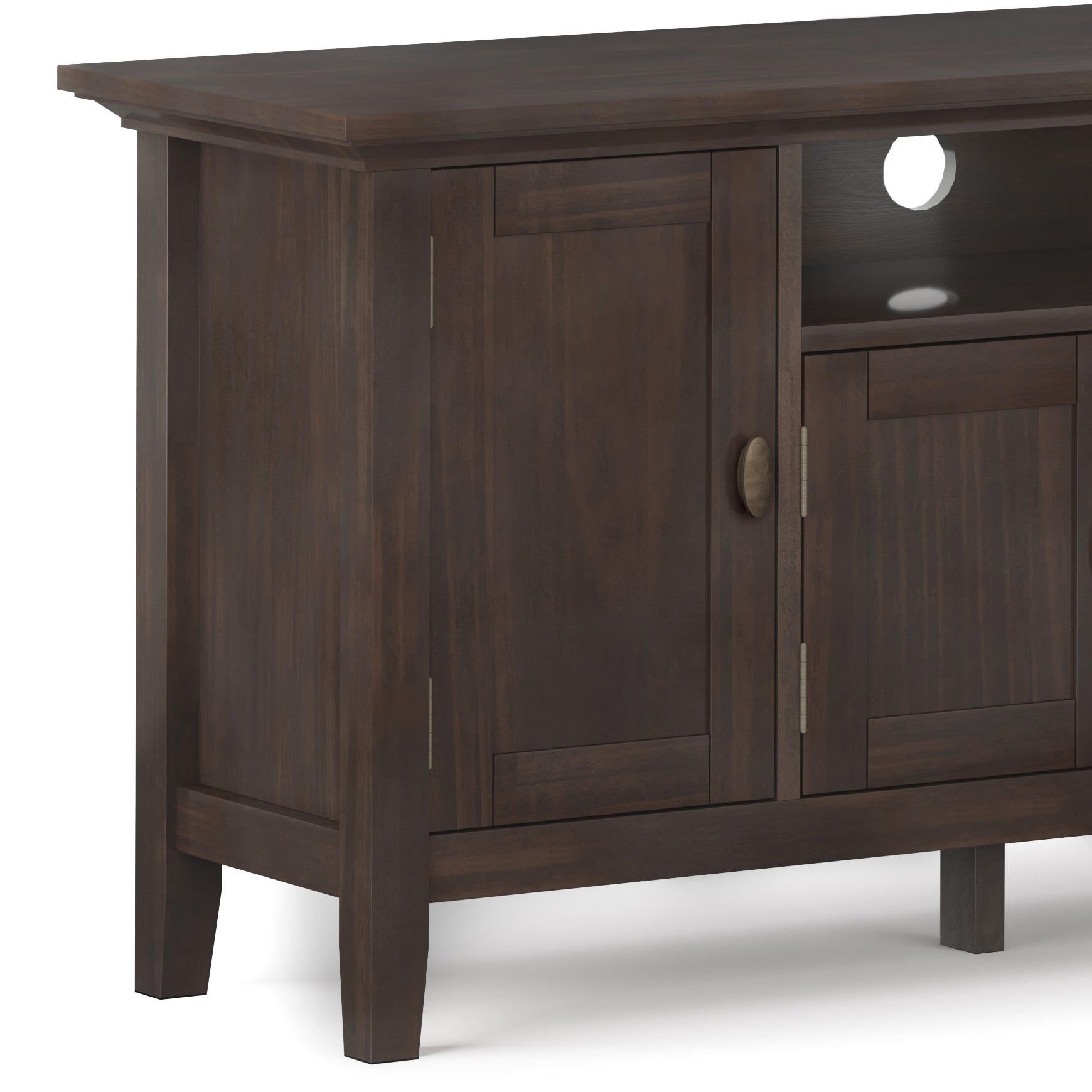 Redmond 72 inch Wide Solid Wood TV Stand in Brunette Brown For TVs up to 80 inches