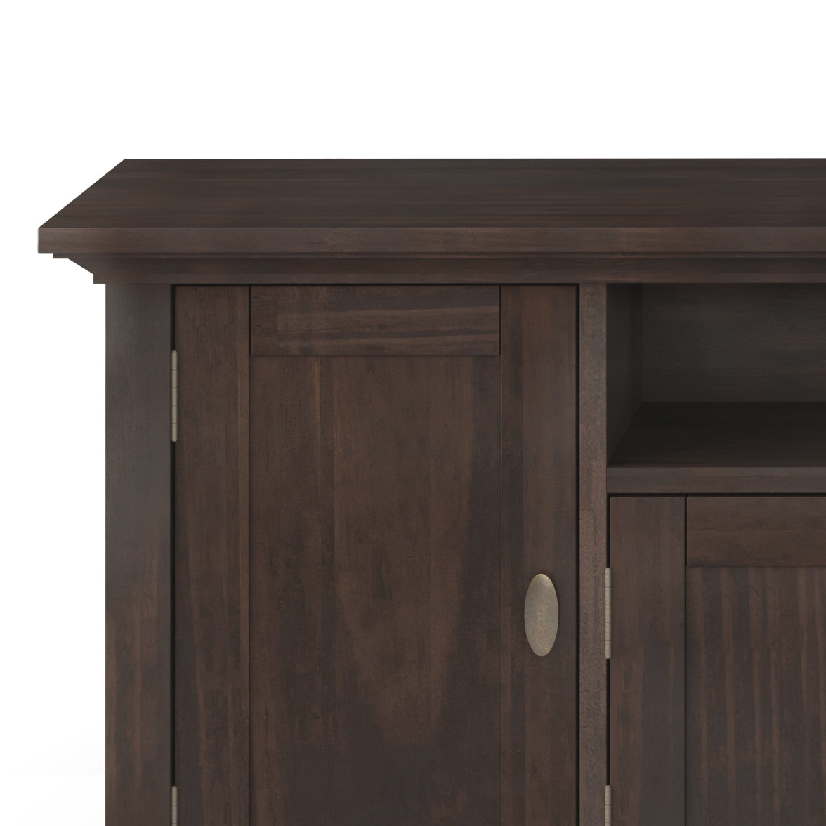 Redmond 72 inch Wide Solid Wood TV Stand in Brunette Brown For TVs up to 80 inches