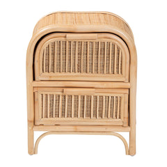 Bohemian Natural Rattan 2-Drawer Nightstand