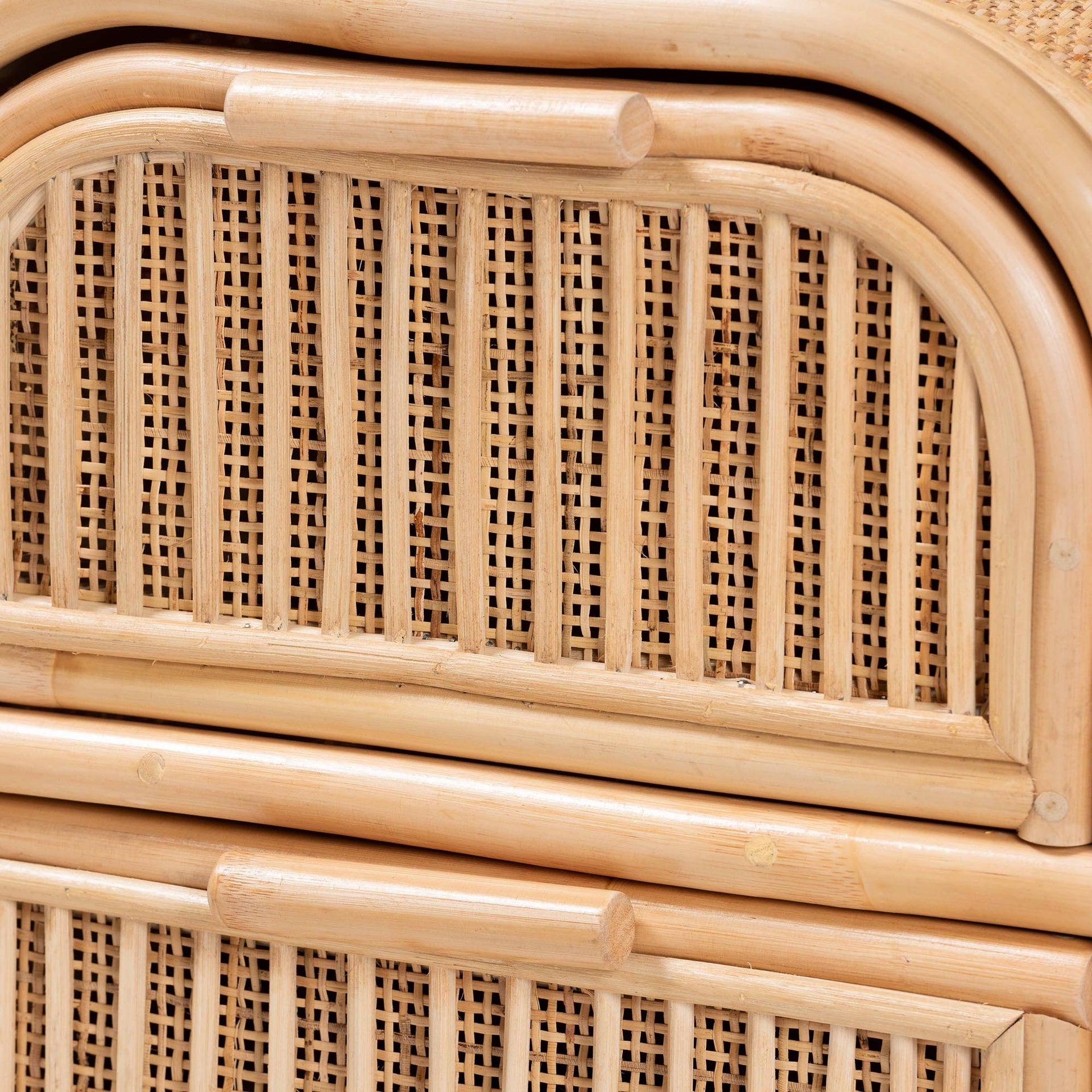 Bohemian Natural Rattan 2-Drawer Nightstand