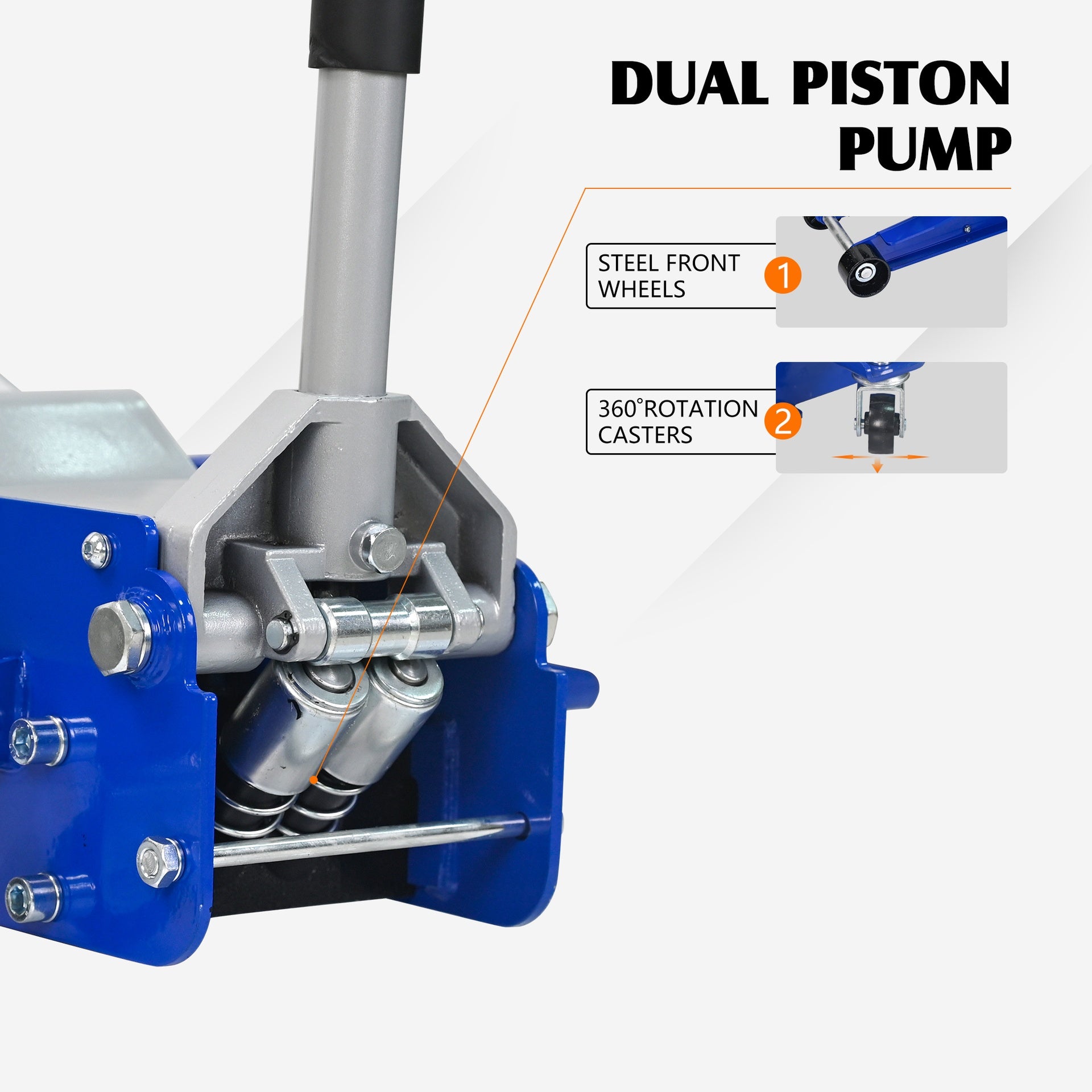 Hydraulic Jack, 5 Ton(11,000lbs)Low Profile Floor Jack, Heavy-Duty Steel Racing Floor Jack with dual Piston Quick Lift Pump, Floor Jack Lifting Range 3.54"-21.65"