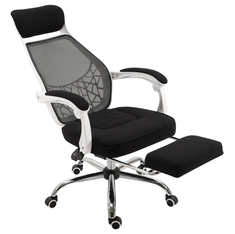 High Back Mesh Office Chair Swivel Reclining Computer Desk Chair with Retractable Footrest,Headrest,Padded Armrest