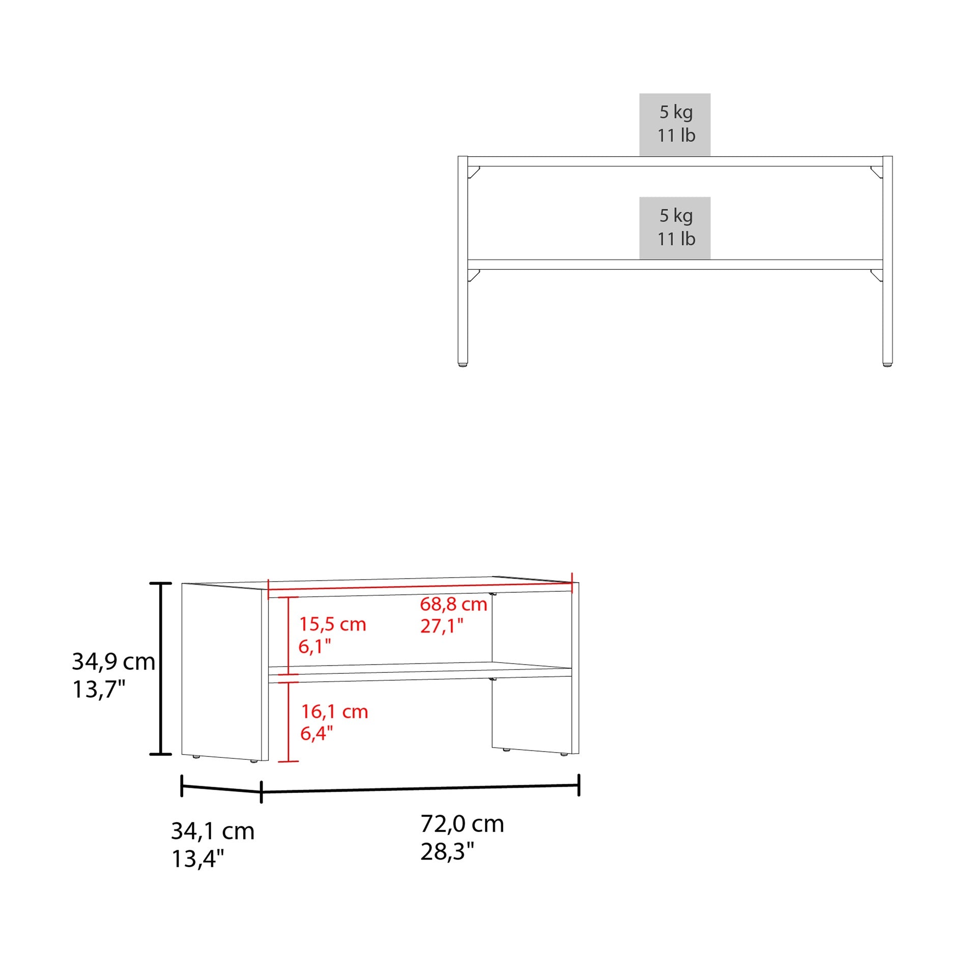 Basic 23" Wide 2-tier shelf Stackable Shoe Rack