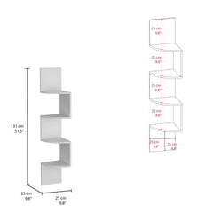Rosset Corner Shelf, Modern Full-Wall Design with Multiple Shelving