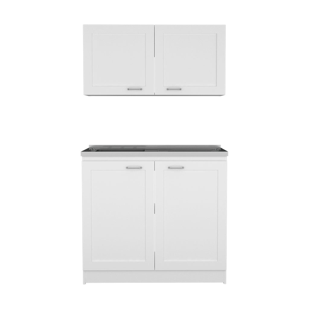 Zurich Cabinet Set, Two Shelves -White