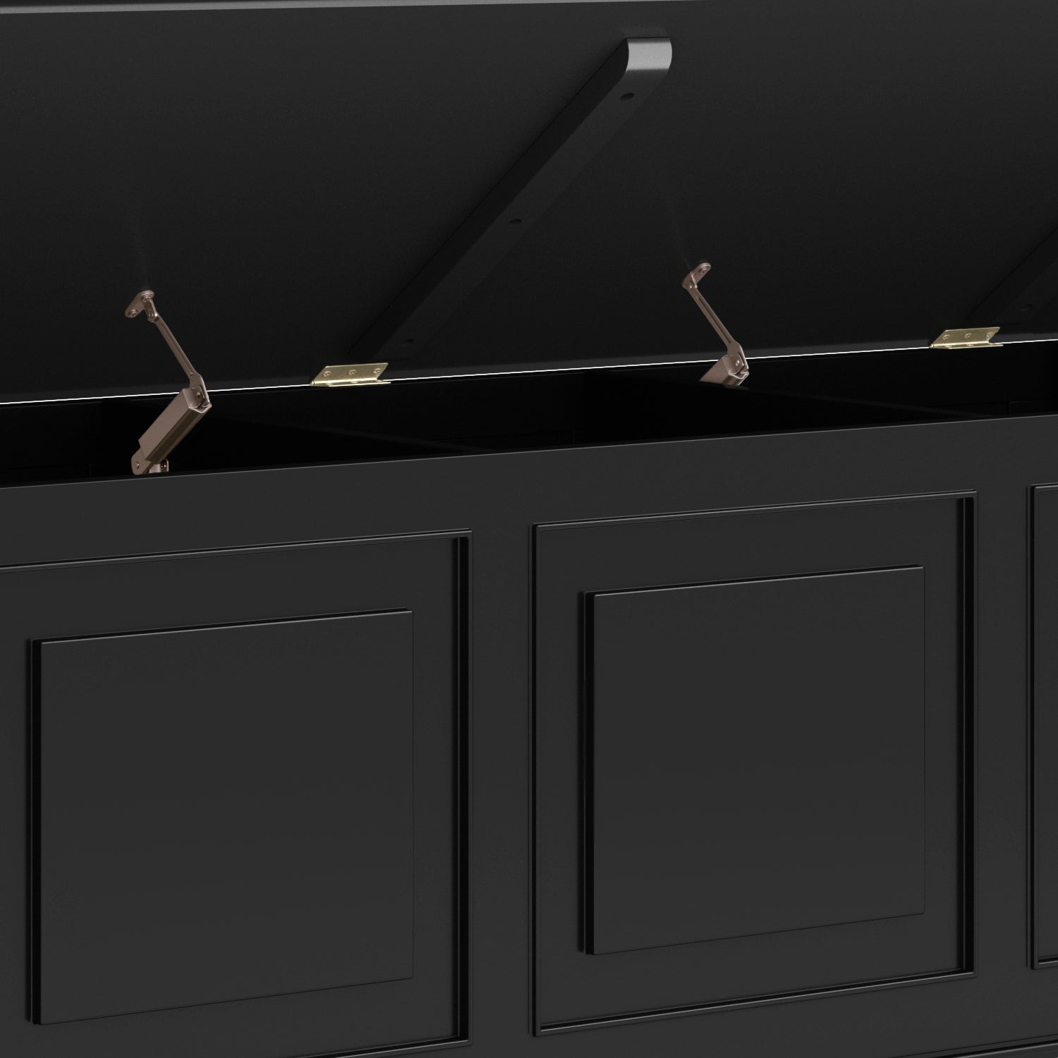 Connaught 51 inch Wide Solid Wood Storage Bench Trunk in Black