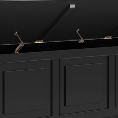 Connaught 51 inch Wide Solid Wood Storage Bench Trunk in Black